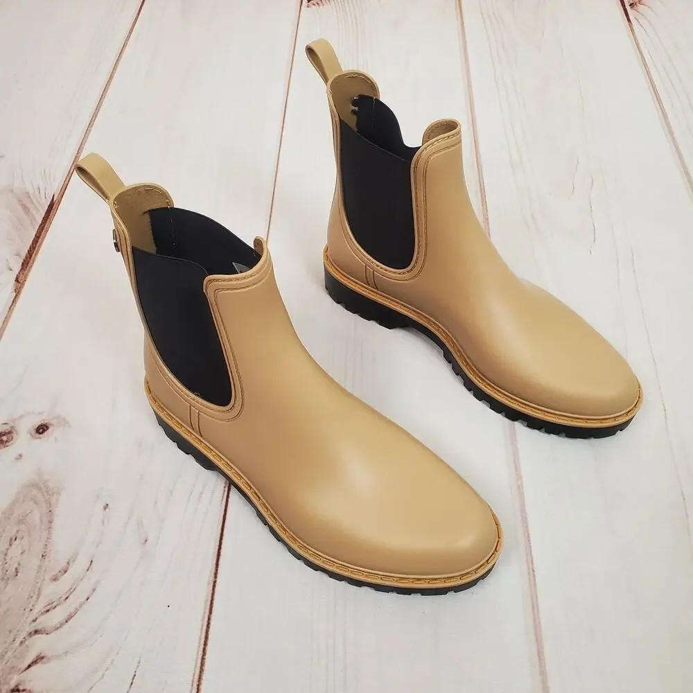Igor Chelsea Ankle Rain Boots Tan Black 38